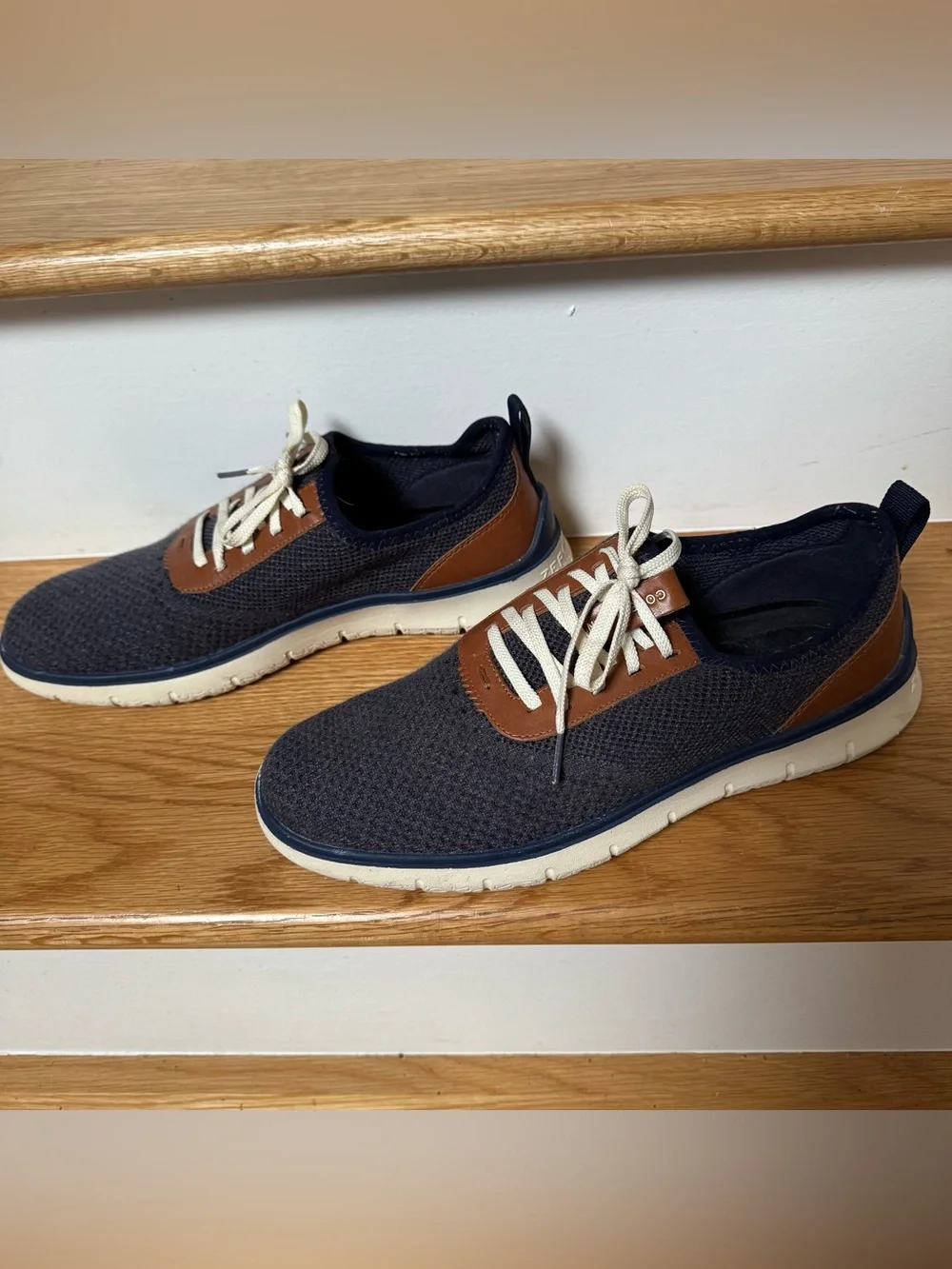Cole Haan Zerogrand Shoes Mens 10M Blue Knit Oxford Grand Dress Sneakers
